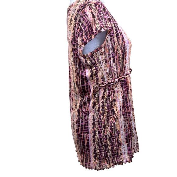 Vintage babydoll top, brown/cream, medium, Y2K, bohemian, concert, Indie sleaze - Picture 2 of 5